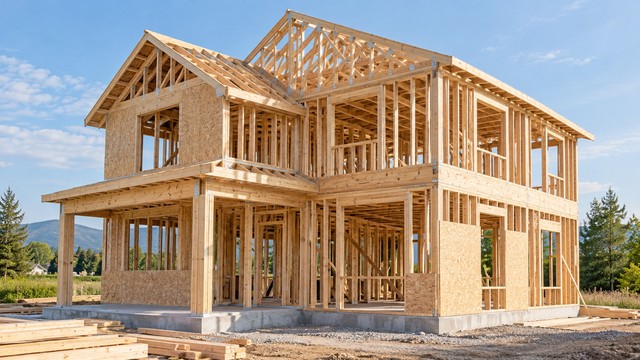 轻型木结构住宅框架应用示意